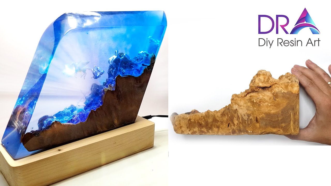 Easy making epoxy resin wood lamp beautiful shape | Diy Resin Art