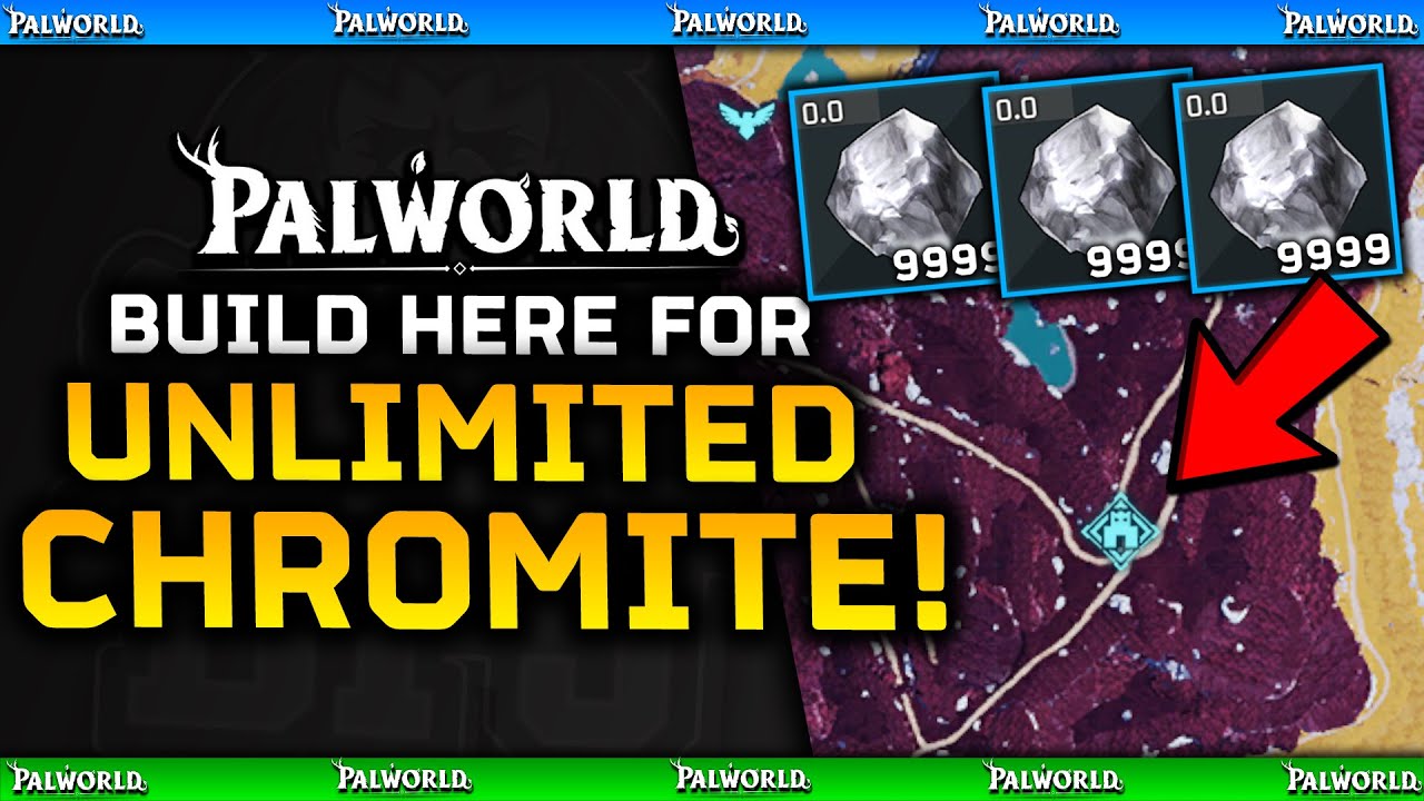 BEST CHROMITE FARMING BASE SPOT LOCATION / Best Mining Base Location / Palworld Feybreak Farm Guide