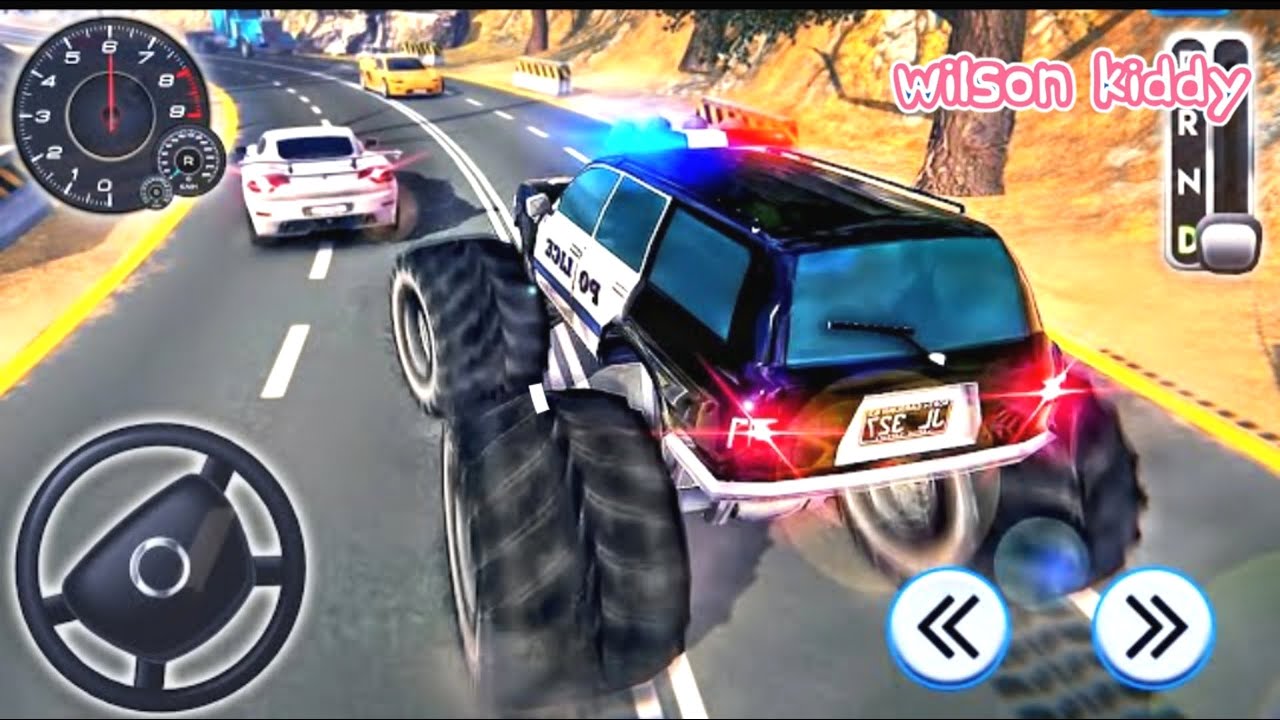 Mobil Polisi Monster Truk | Truk Monster Besar Polisi | Game Wilson Kiddy