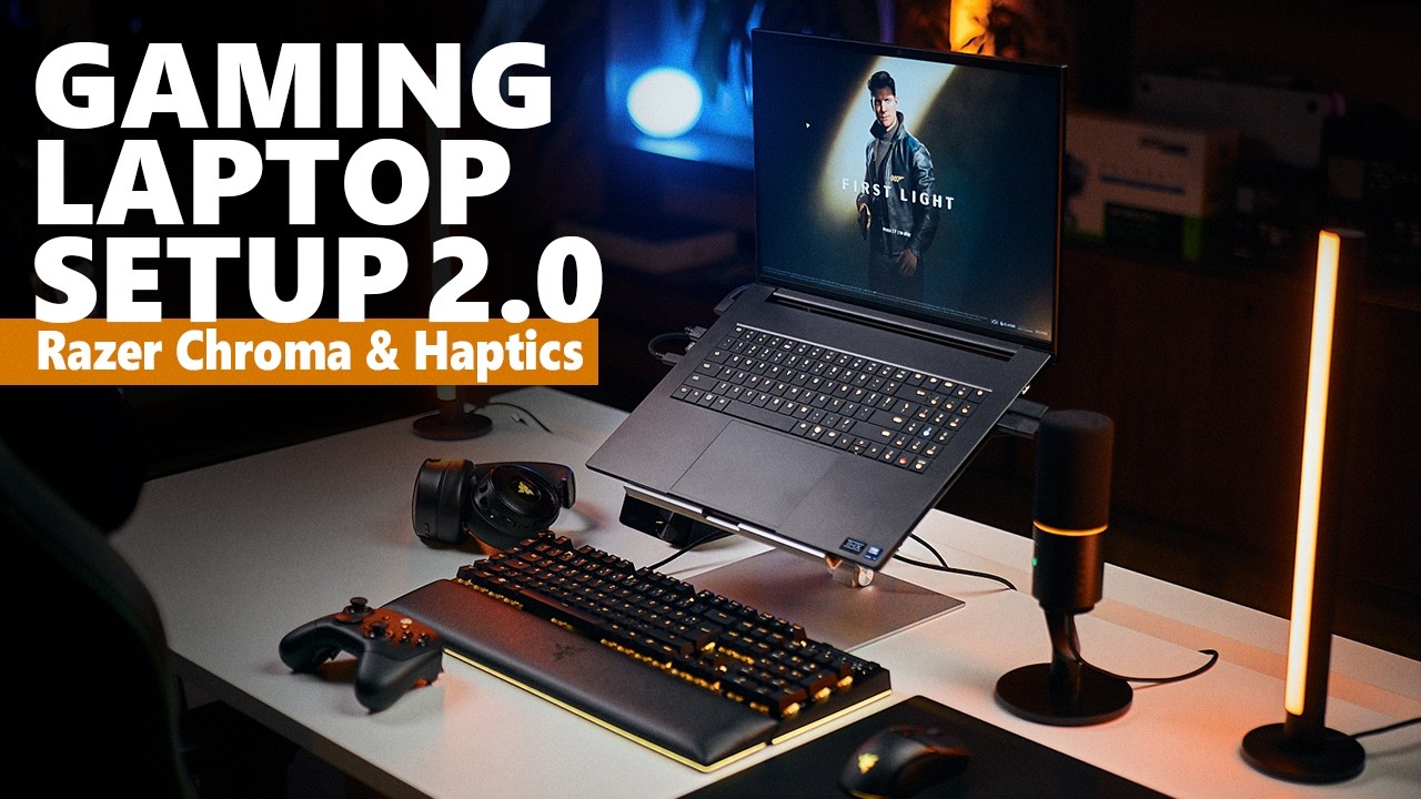 The ultimate, immersive gaming laptop setup .. and the best laptop stand!