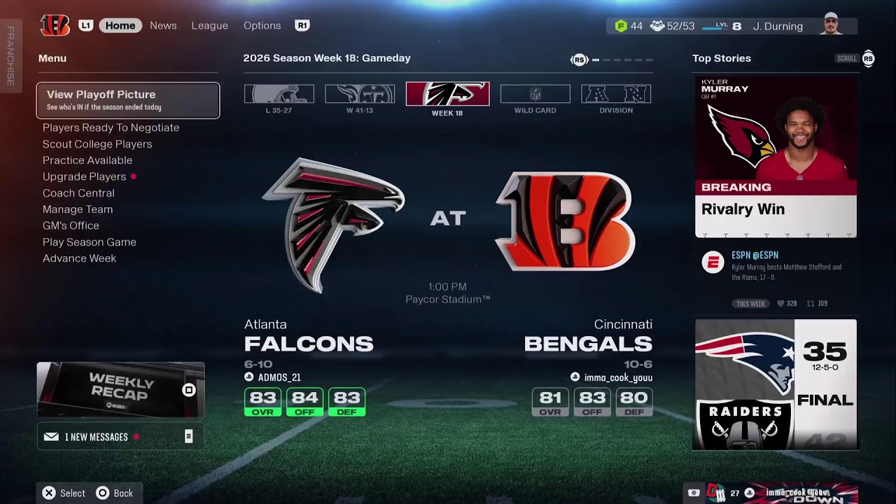 Falcons vs Bengals