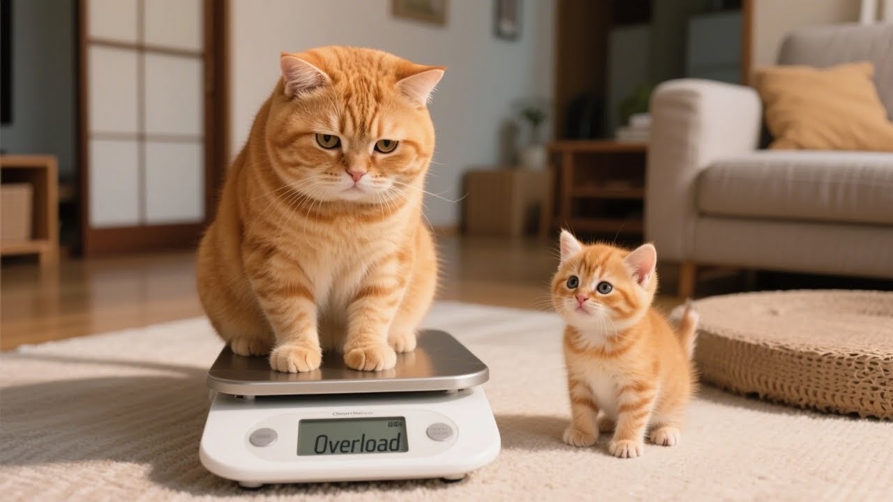 Mama Cat Gains Weight, Kitten Helps Mom Exercise, Jogging and Yoga to Lose Weight at Home🐈🧘🏻‍♀️