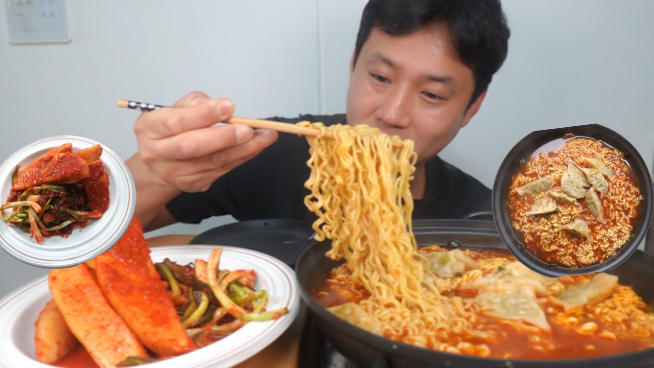 만두 넣고🫦라면 한그릇하고 가시죠(ramen mukbang!!!)1080p60
