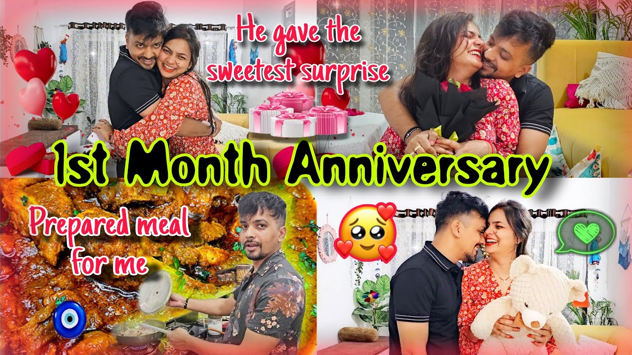 Cozy *CANDLE - LIGHT DINNER*🕯👩‍❤️‍👨 at HOME | He Cooked My Fav Dish 🫶🍲| 1st Month Anniversary Vlog 🧿
