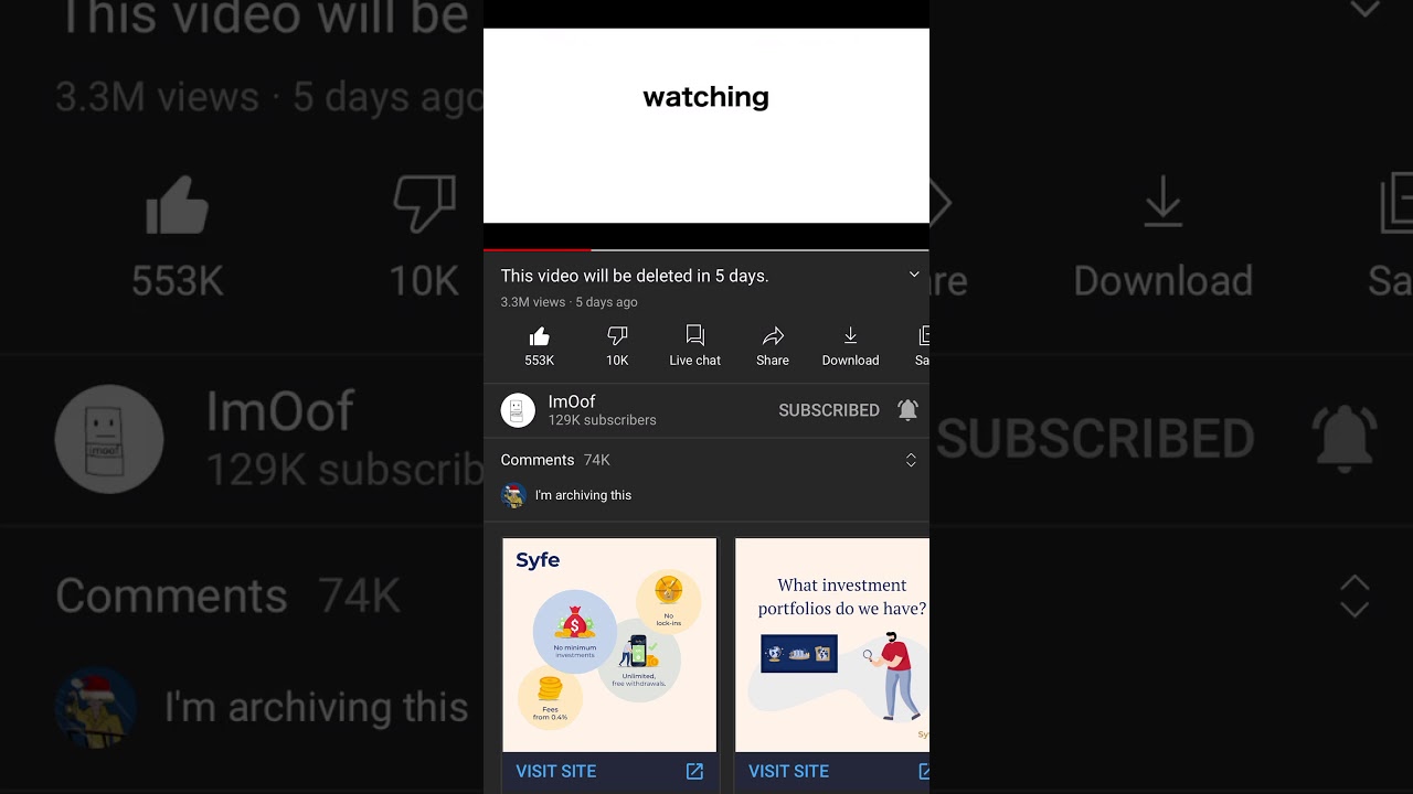 ImOof video being deleted in 5 days