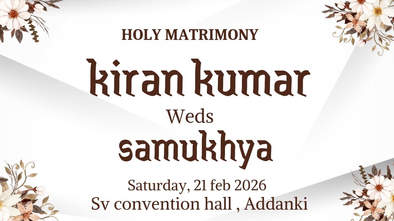 HOLY MATRIMONY || KIRAN KUMAR WEDS SAMUKHYA || ADDANKI ,PRAKASAM (DT)