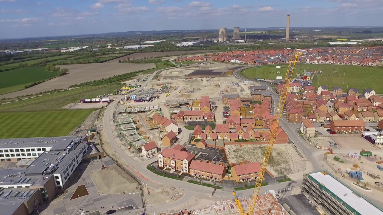 Drone. The District Centre, Great Western Park & UTC Collage, Didcot.
