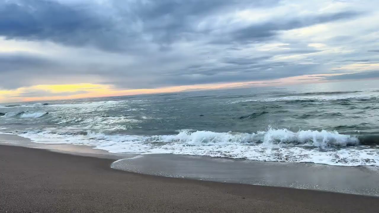 Golden Mediterranean Sunrise in Castelldefels, Barcelona, Spain | 1 Hour Shoreline Ambience [4K]