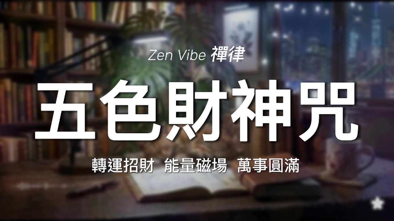 【五色財神心咒】招財工作背景音樂 ‧ 吸引顯化財富好運 ‧ 淨化空間磁場 ‧ 1小時沈浸療癒爵士 ‧ 提升內在頻率  / ZenVibe 禪律 🔁 【無中斷廣告 / No Mid-roll Ads】