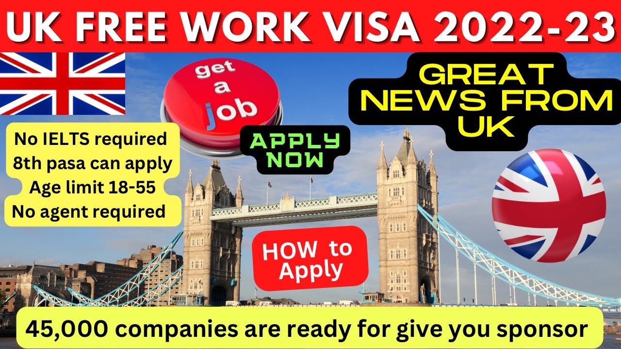 🇬🇧UK free work permit Visa 2022-23 || JOBS IN UK in free of cost