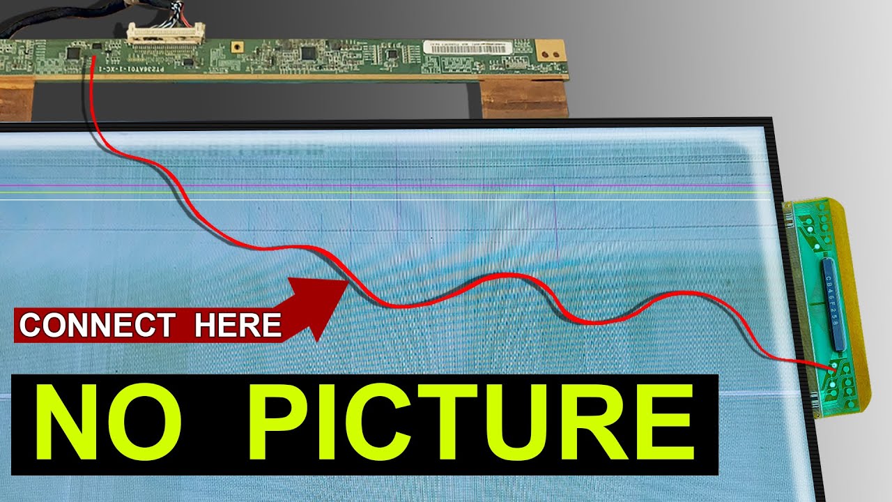 LED TV Panel Repair - No Picture No Graphics | Bypass connection method from Gate COF to T-CON board