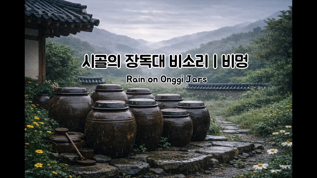 시골의 장독대 비소리ㅣ비멍 Rain by Onggi Jars in the Countryside