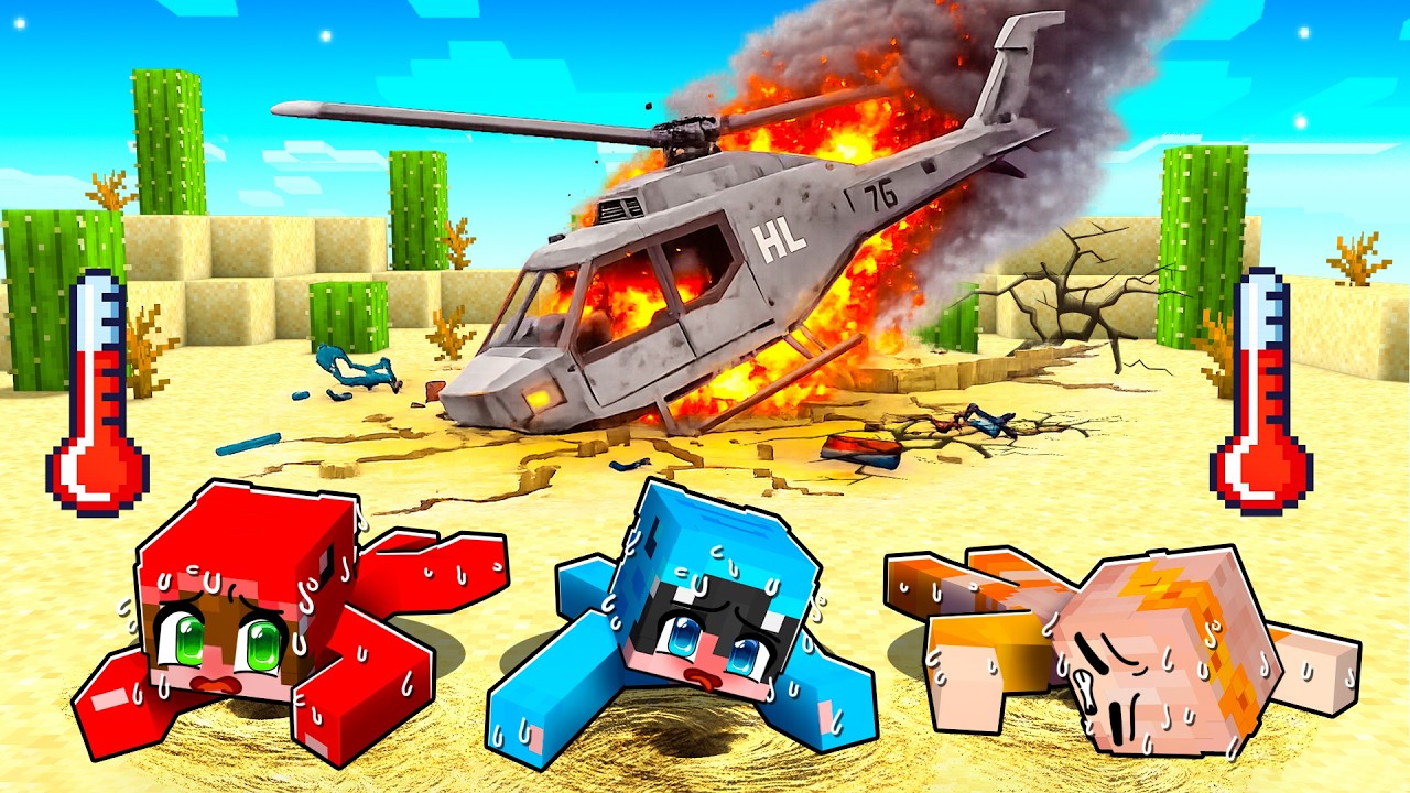 Я ВЫЖИЛ после КРУШЕНИЯ ВЕРТОЛЕТА в Пустыне в Minecraft...