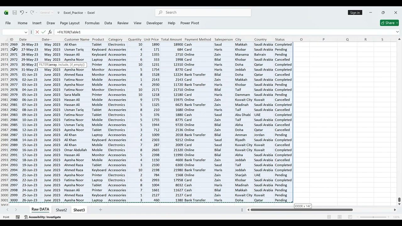 FILTER  in Excel By HAfiz Saud Saeed
