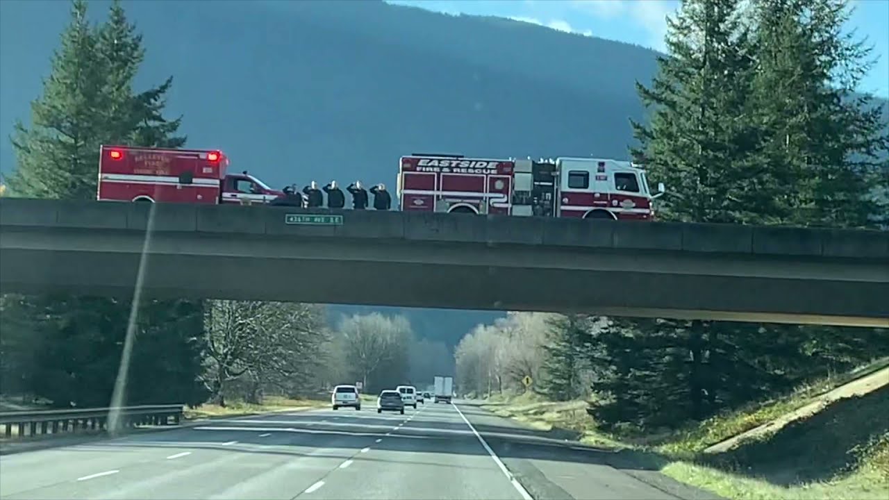 Escorting Deputy Chief Jay Schreckengost to funeral home