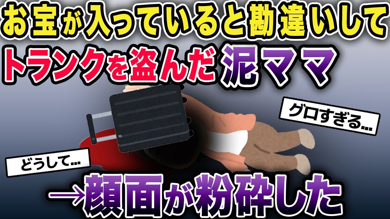 泥ママがトランクの中身はお宝だと勘違いしそのまま強奪→泥ママ、顔面粉砕【2chゆっくり解説】