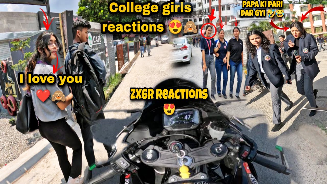 ZX6R Shocking Girls Reactions 😍 || Cute College Girls Reactions 😍||