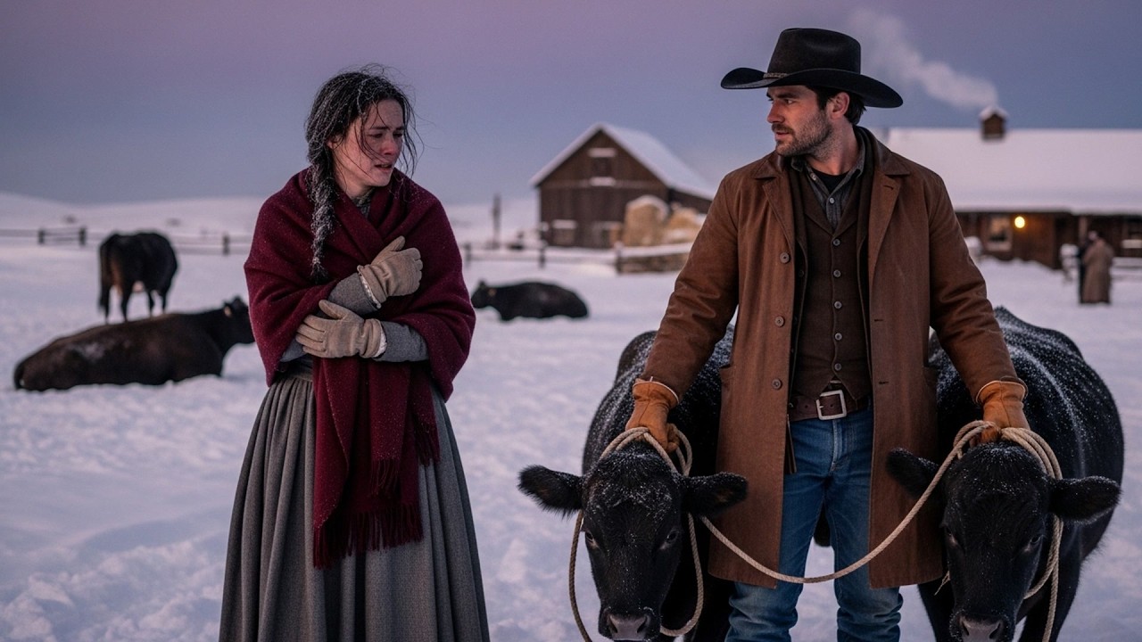 She Watched Her Entire Herd Die In The Blizzard, The Cowboy Gave Her Two Cows To Start Again