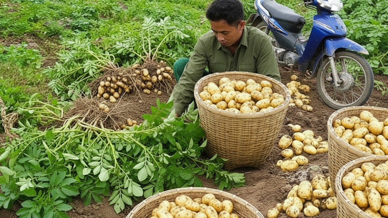 Sunrise Potato Harvest and a Busy Market Trip to Boost Farm Income