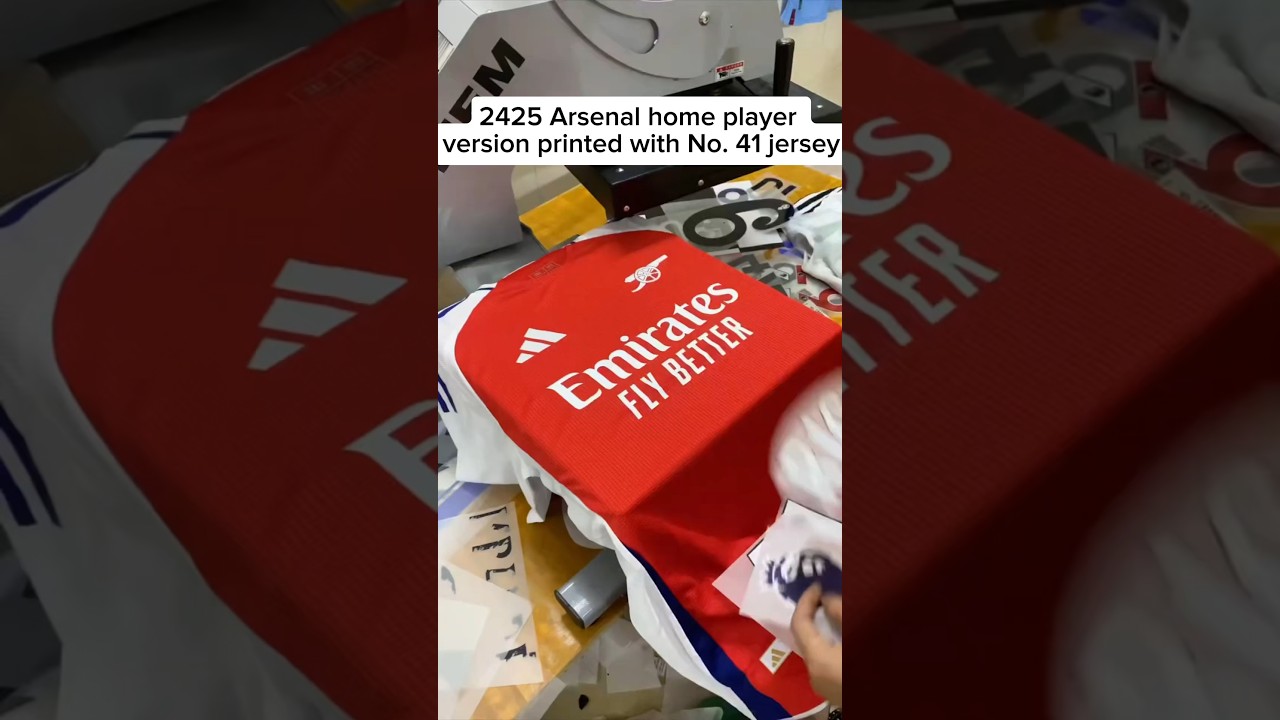 ❤️2425 Arsenal home player version printed with No. 41 jersey #football #arsenal #jerseycollection