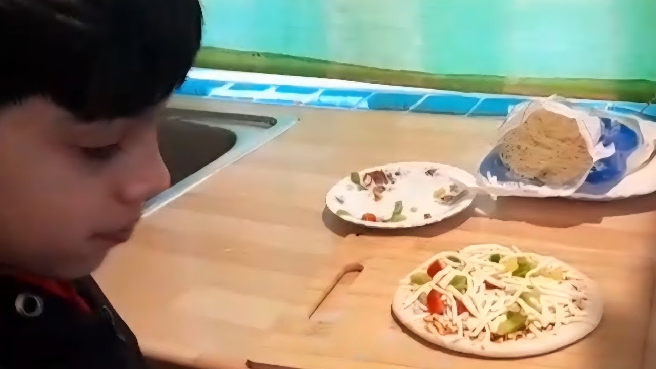 Young Chef in Action! Making Pizza in an Air Fryer 🍕