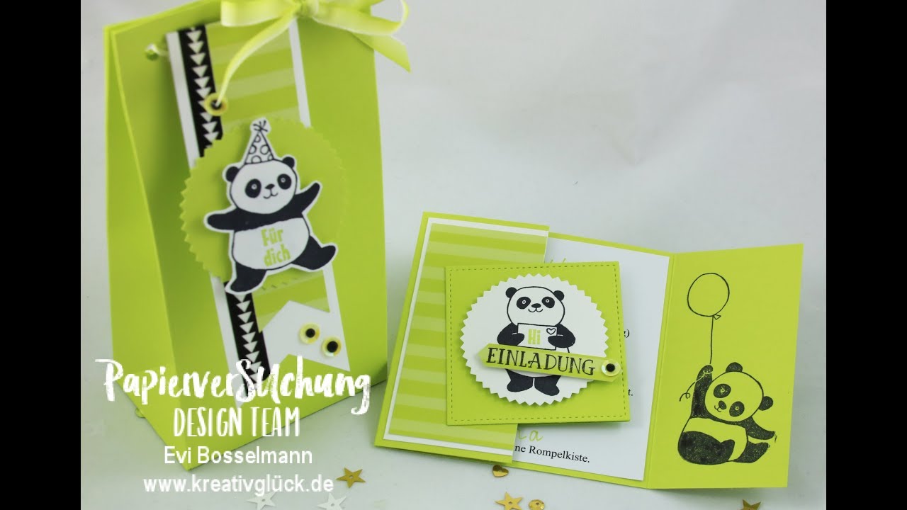 Tutorial, Einladungskarte zum Geburtstag , Stampin`UP!, Party-Pandas
