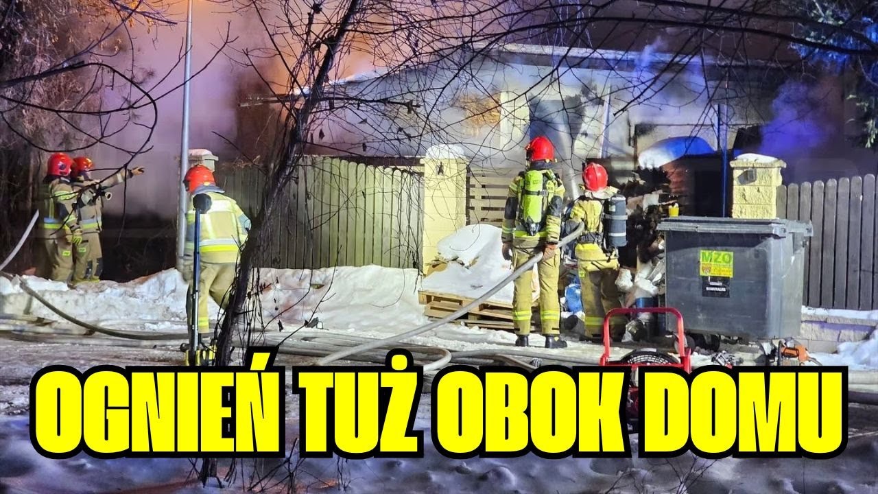 Pożar stolarni w Pruszkowie. Strażacy walczyli o dom