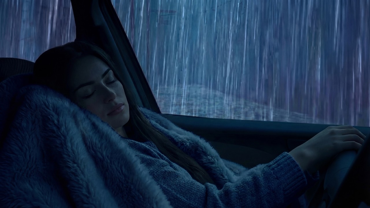 Rain On Car Window With Thunder ⛈ Relaxing Sounds for Sleep, Insomnia, Study, PTSD