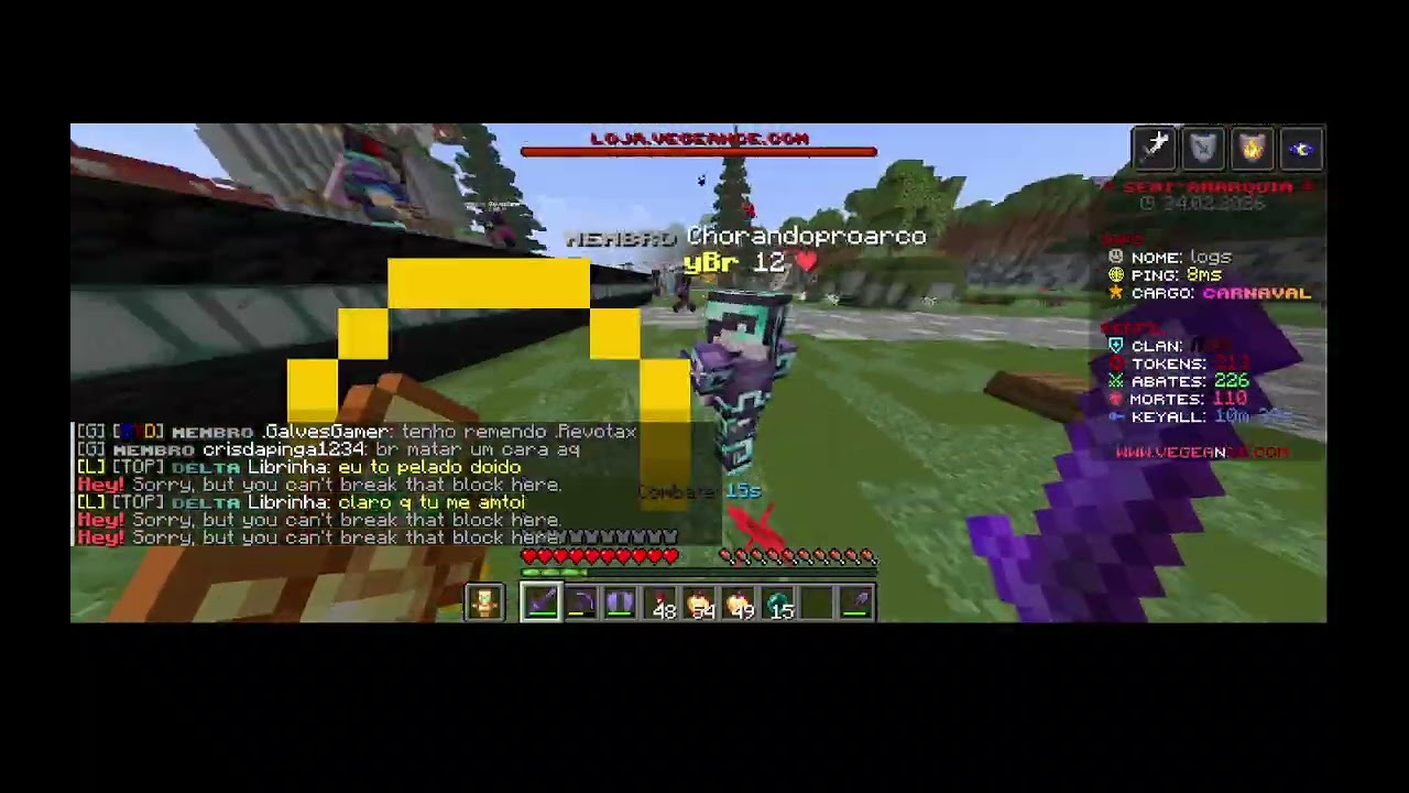 pvp com o chorando kkk