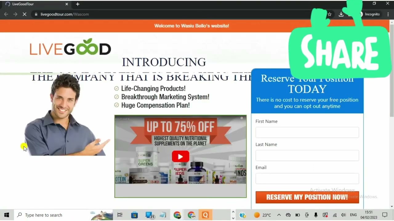 How to Get Referral Link on LiveGood