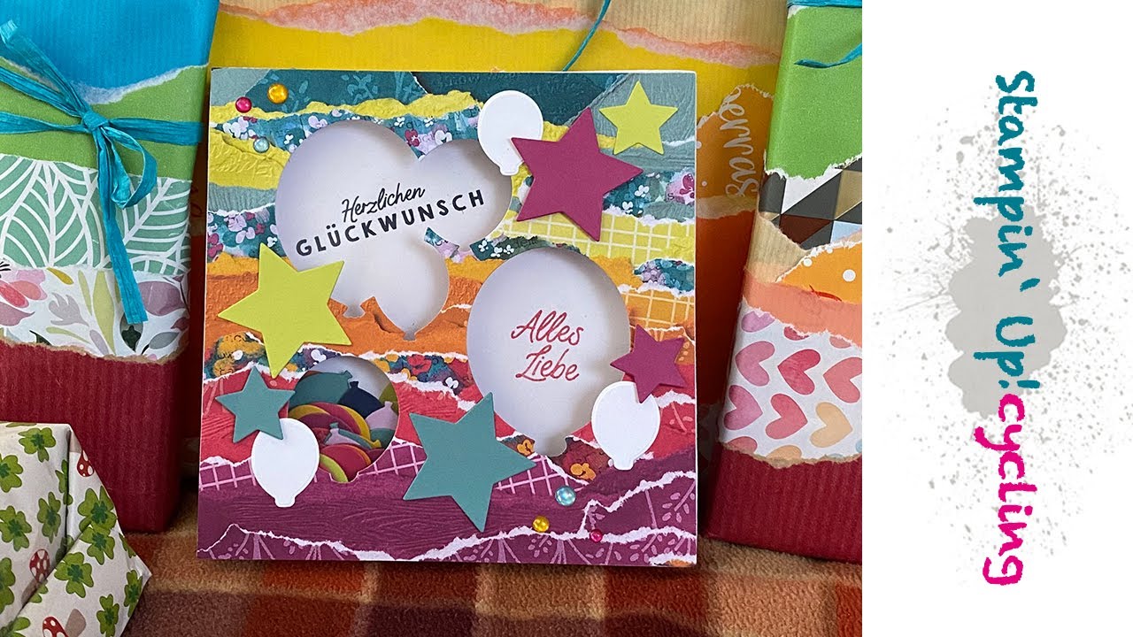 Stampin' Up!cycling | Schüttelkarte aus Verpackung für Deckel