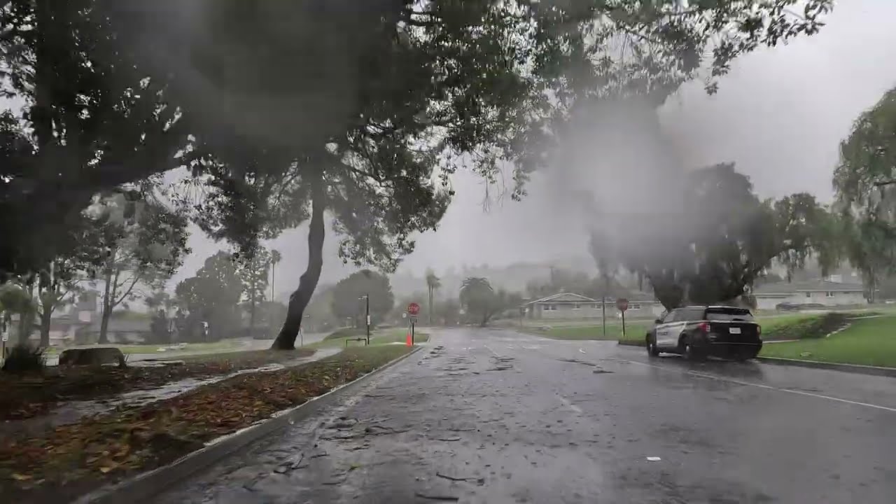 Extreme Storm Chase Drive in California USA | Los Angeles Flash Flood Warning POV 4K Unreal Views