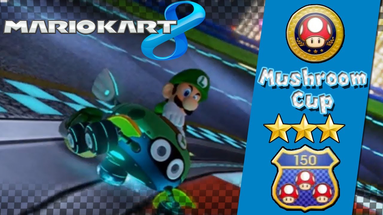 Mario Kart 8 WiiU - 150cc Mushroom Cup Triple-Star Rank!