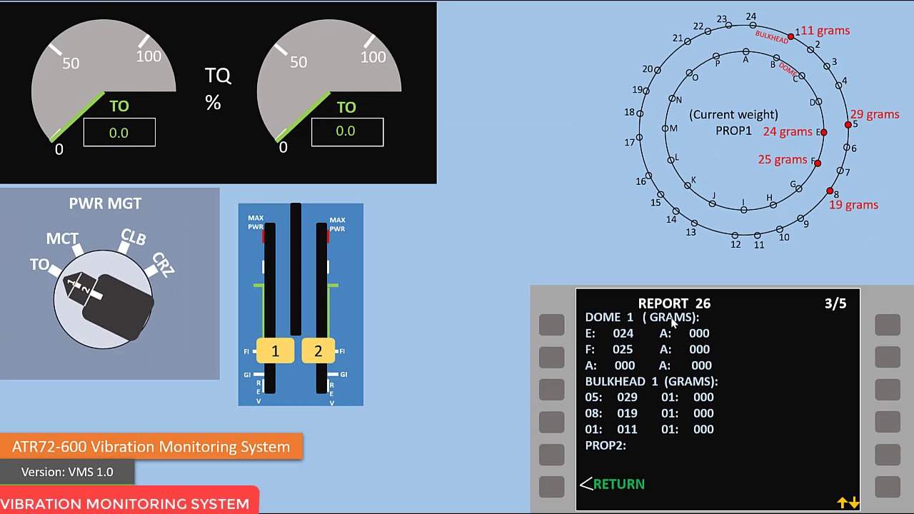 ATR72 New Vibration Monitoring System VMS tutorial