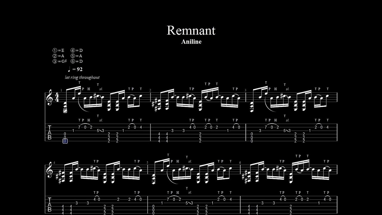 【TAB】Remnant(Solo Acoustic Guitar) - Aniline