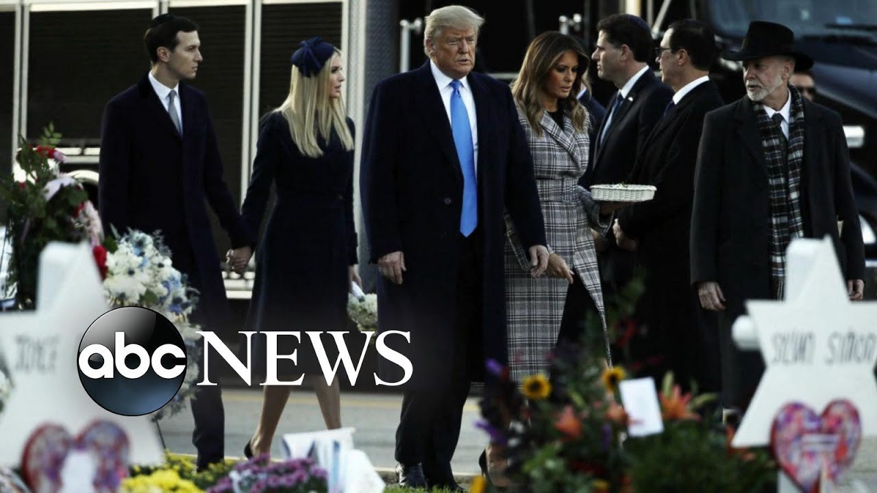 Trump greeted by protesters as he visits Pittsburgh synagogue