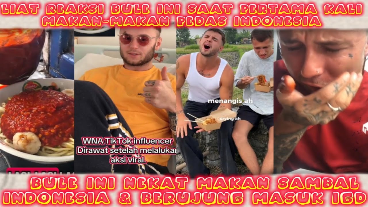 Saat Bule Nekat Menantang Level Pedas Indonesia, Richeese, Mie Gacoan Berujung Masuk IGD 😂