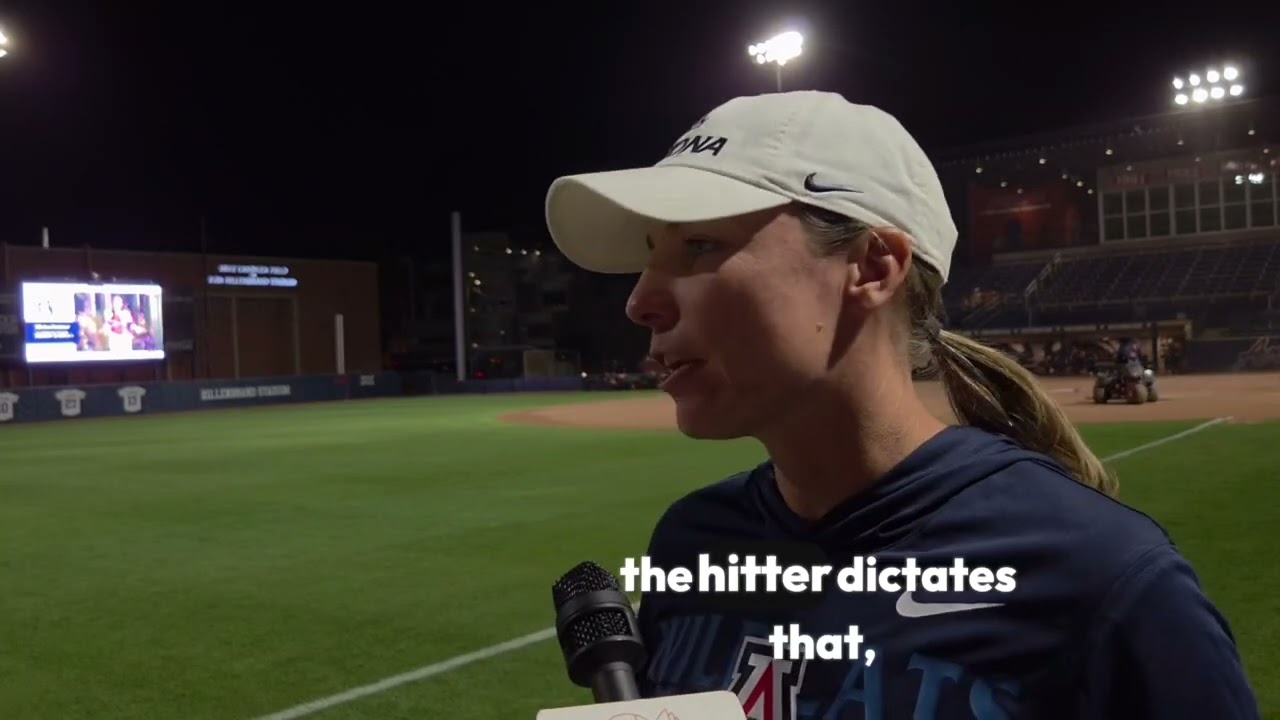 Caitlin Lowe Head Coach , Rylie Holder and Sereniti Trice  UofA Softball postgame 