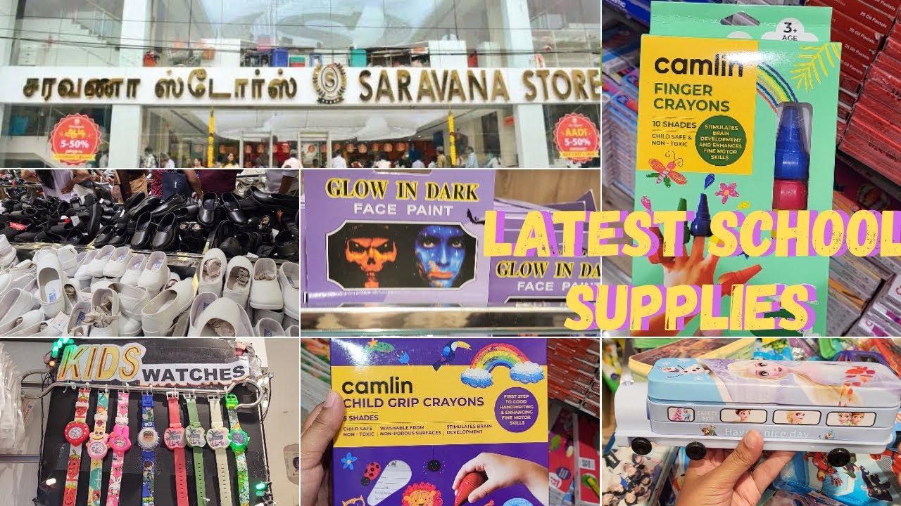 Madurai Super Saravana Stores School Supplies | School Bags| Lunch Bags |Stationeries|Watches & more
