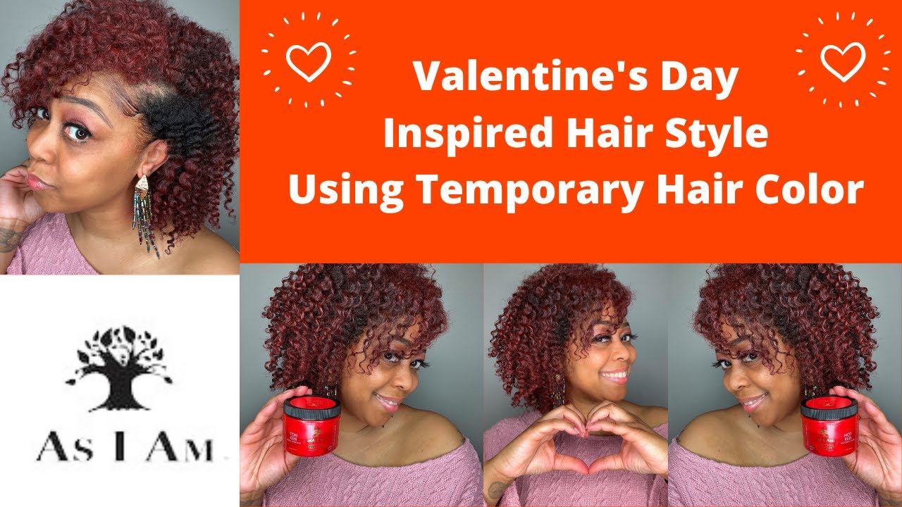 Valentines Day Inspired Hairstyle for Natural Hair Using Temporary Hair Color