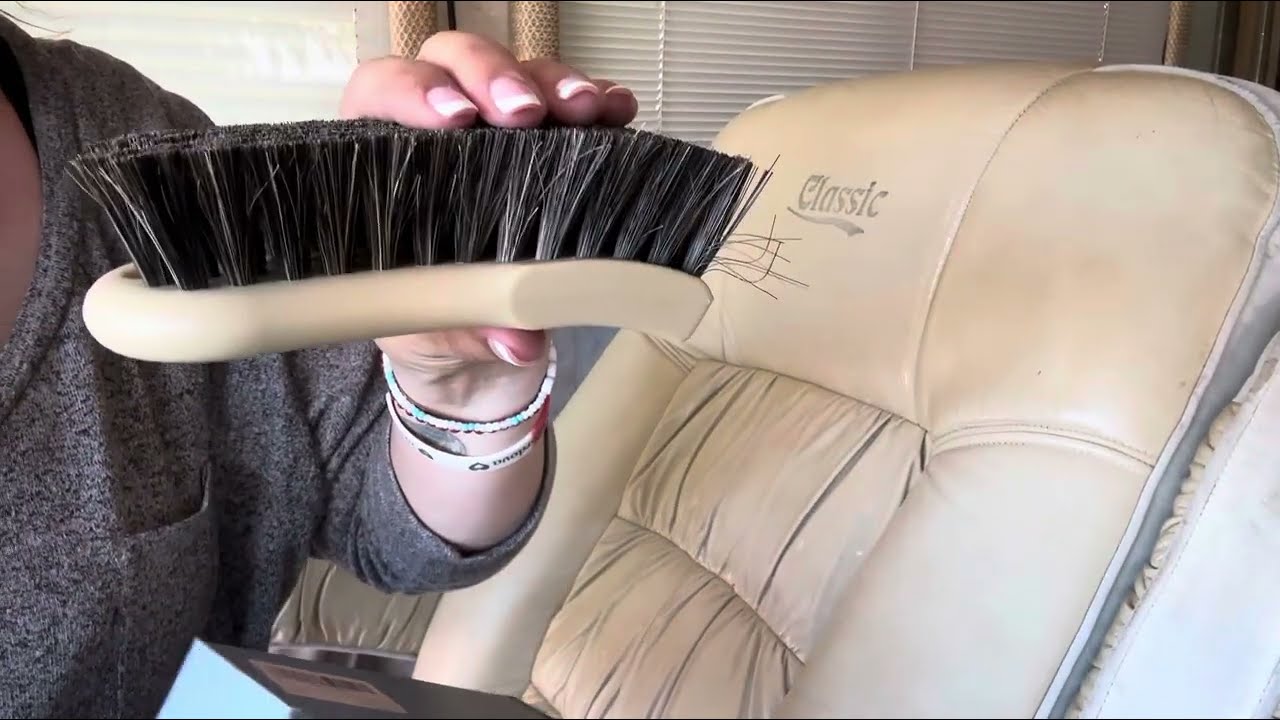 Long Bristle Horse Hair Brush for Leather, Versatile Leather Cleaning Brush for Car Interior Seat
