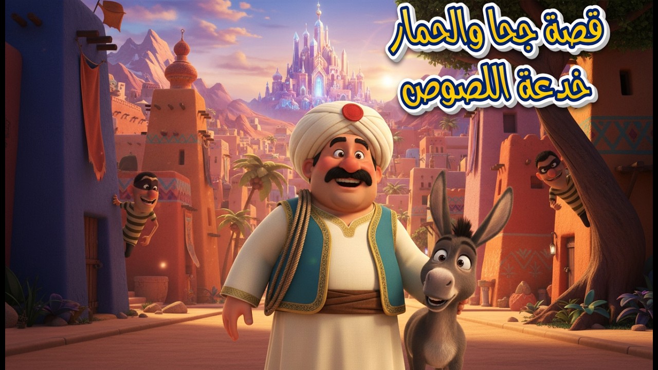 🐴 قصة جحا والحمار واللصوص الأذكياء  مغامرة مضحكة للأطفال 😄