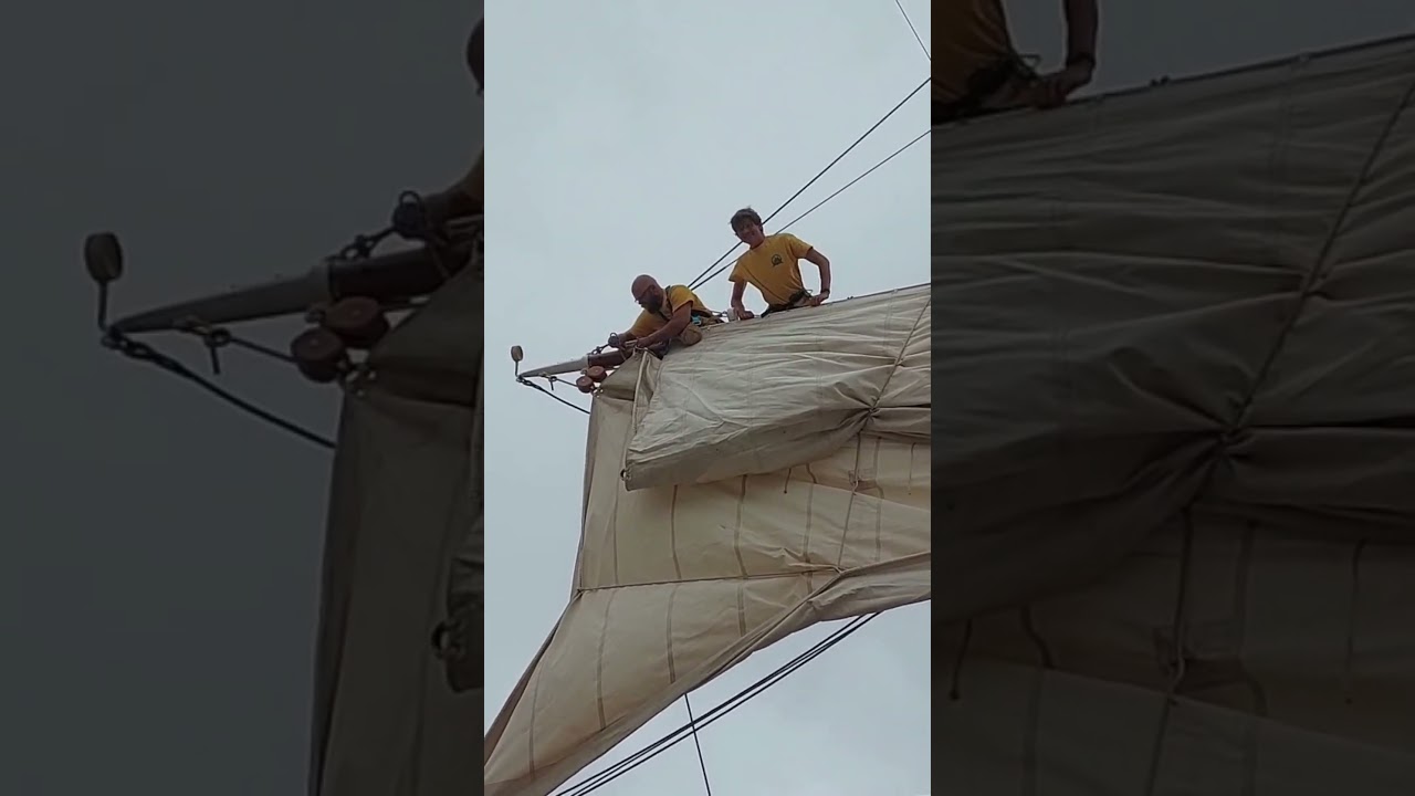 How to Reef a Foremast Topsail | Tall Ship Morgenster Seamanship #TallShip #SailTraining #Seamanship