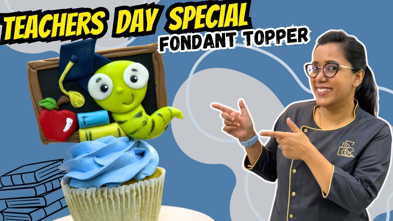 ‼️СПЕЦИАЛЬНЫЙ ВЫПУСК КО ДНЮ УЧИТЕЛЯ: 2D-УКРАШЕНИЕ ИЗ ПОМАДКИ 👩‍🏫|#sangeetascookingmantra #fondant...