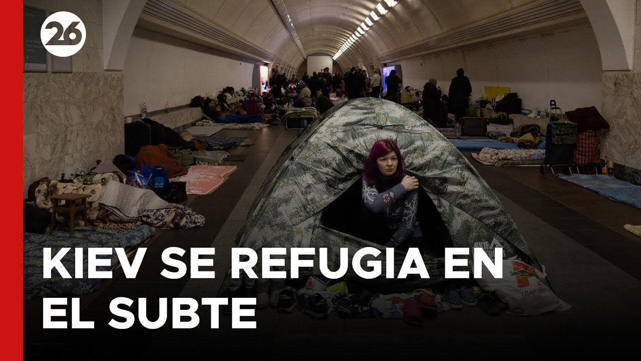 🔴UCRANIA | Los habitantes de KIEV se refugiaron en el  SUBTE durante los  BOMBARDEOS