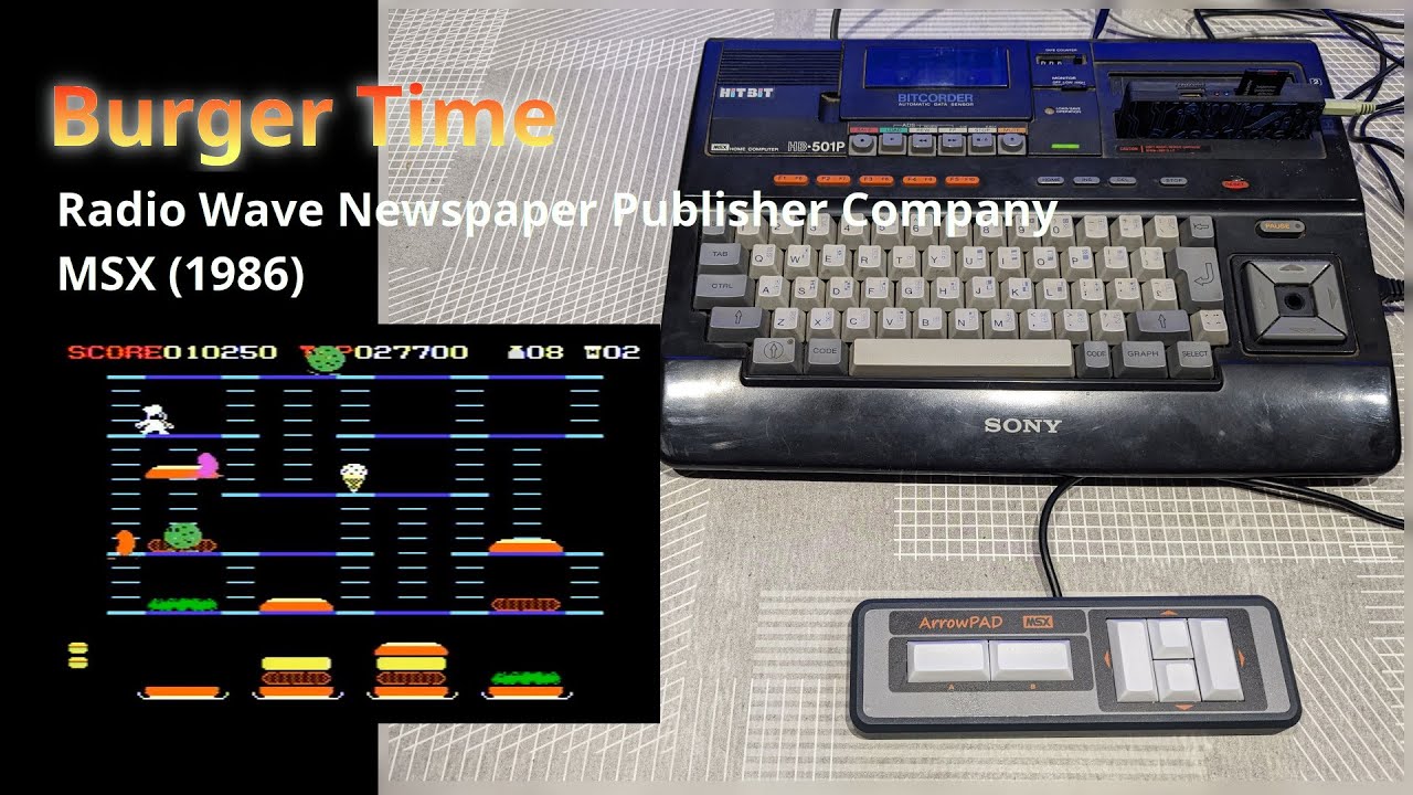 Burguer Time (MSX)(Radio Wave Newspaper Publisher Company)(1986)(MSX Sony HB 501P)