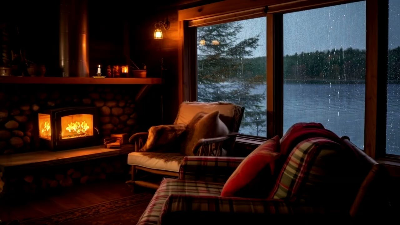 8H Cozy Fireplace Cabin  | Deep Sleep Ambience | Crackling Fire (No Talking)