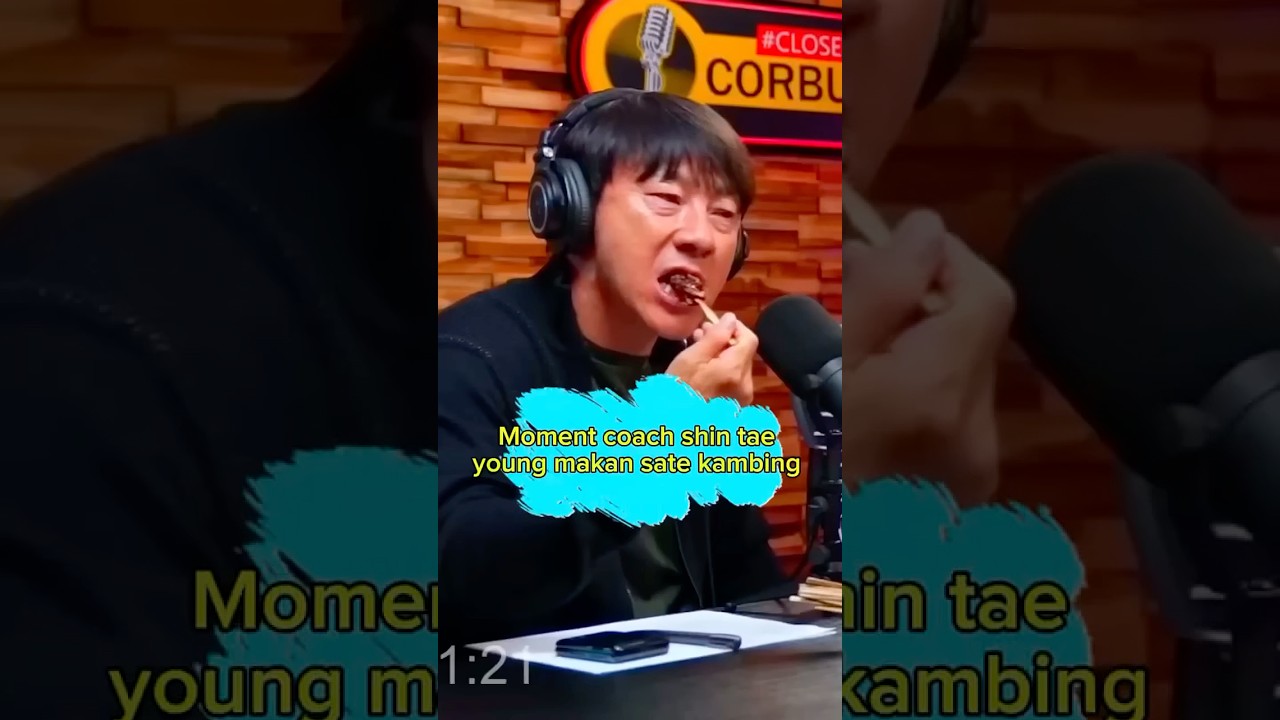 Moment coach shin tae-Yong makan sate kambing #closethedoor #shintaeyong #deddycorbuzier #shorts