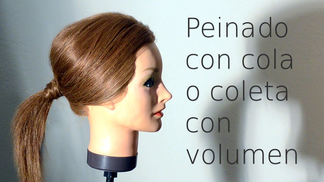 Peinado con cola o coleta con volumen