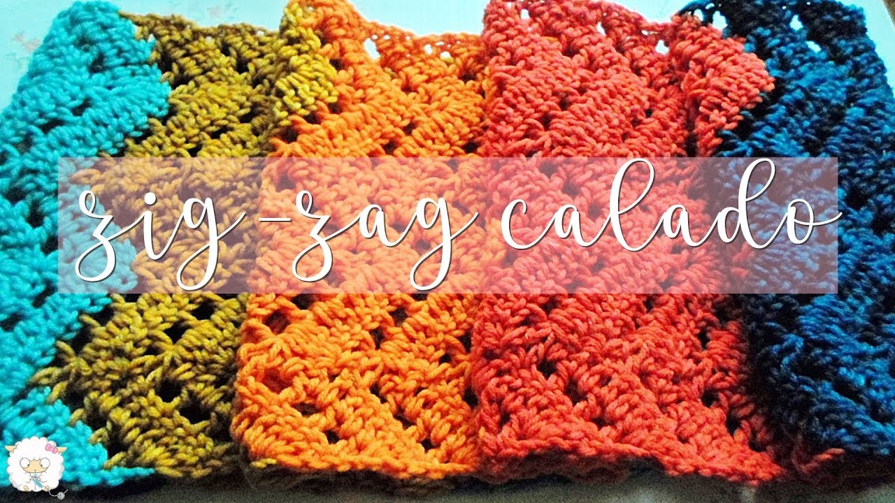 Bufanda infinita en punto zig zag calado a crochet